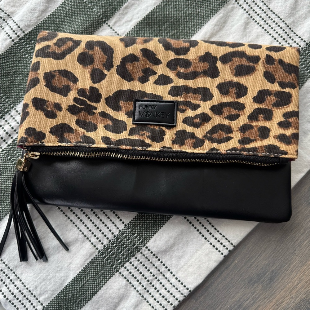 Funky Monkey Leopard Print Clutch - image 1